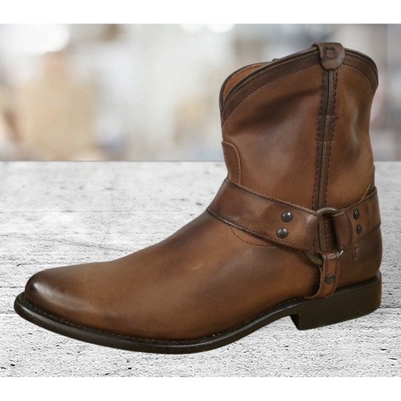 Frye Women's Wyatt Dark Brown Harness Short Pull-On Western Boot Size 8 NEW - Picture 5 of 14